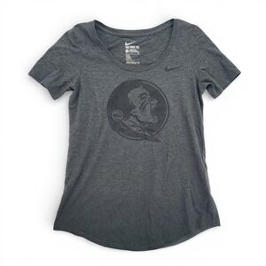 Nike Women's Small Florida State Tee‎ Gray Scoop Neck Athletic Fit T-Shirt